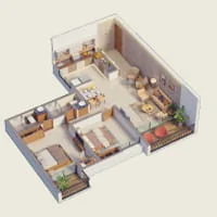 Sonai Clara Ravet 2 BHK Floor Plan Image
